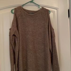 Cold shoulder over sized sweater